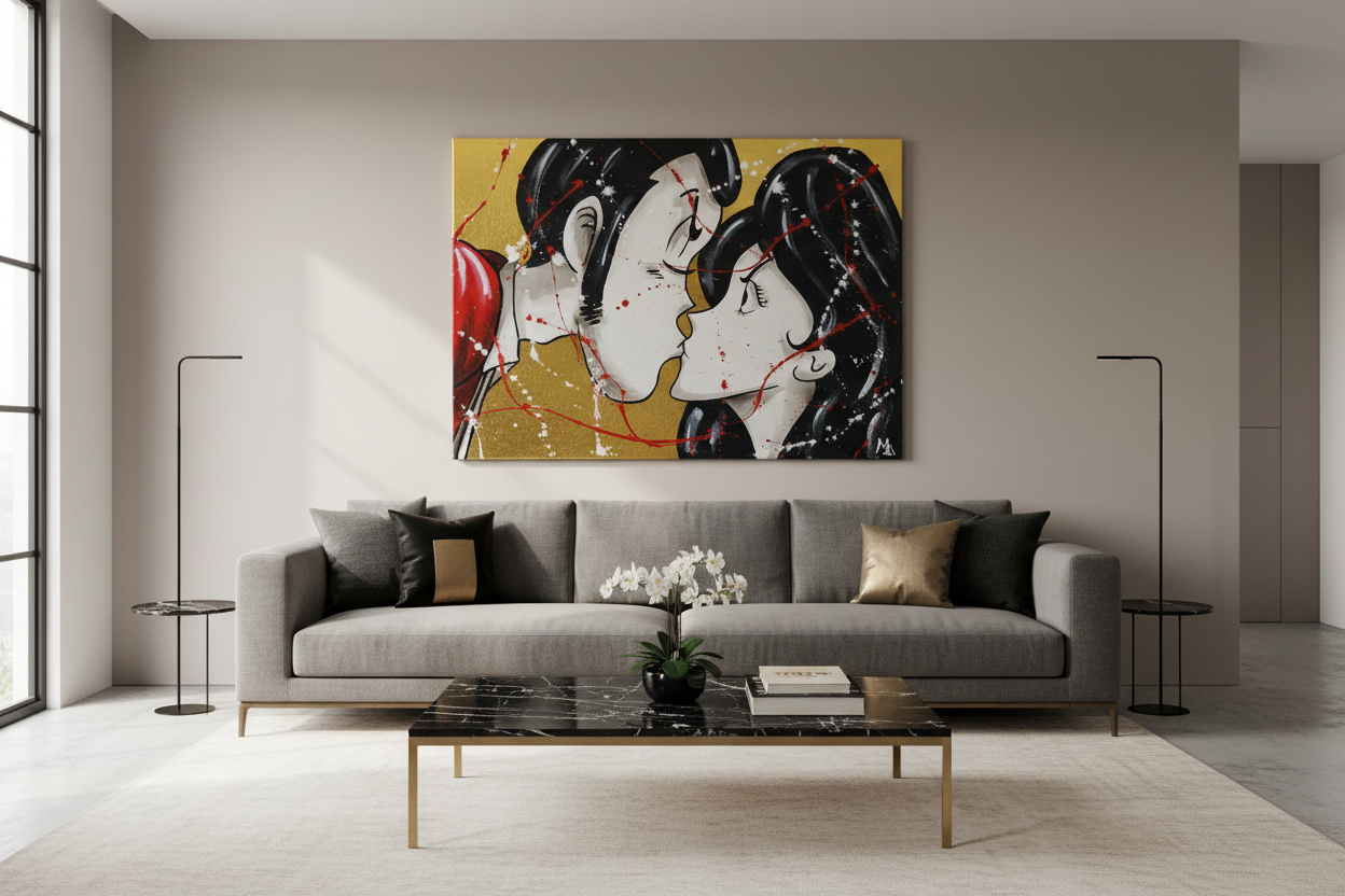 Dipinto posizionato in soggiorno